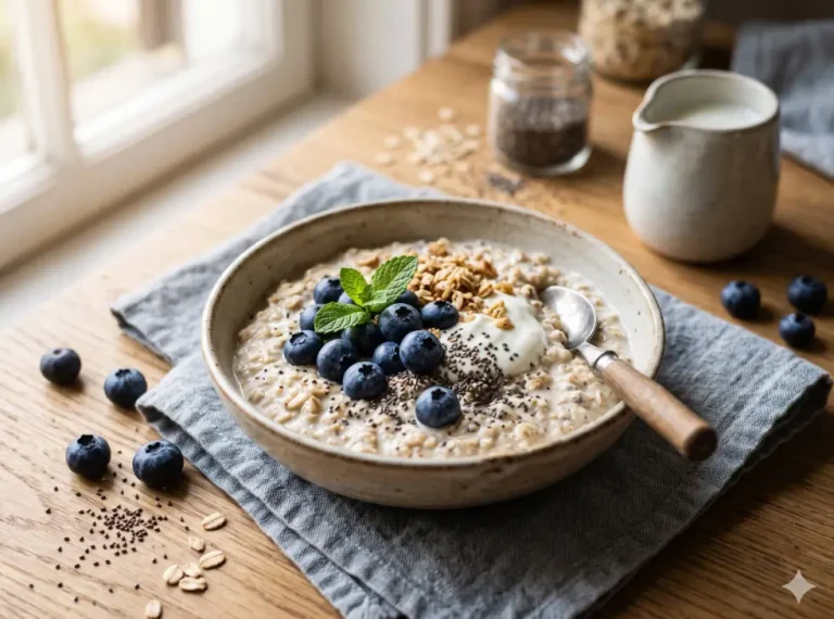 Overnight Oats with Blueberries & Chia