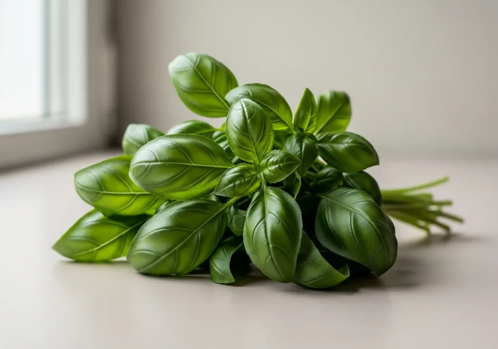 Fresh basil leaves
