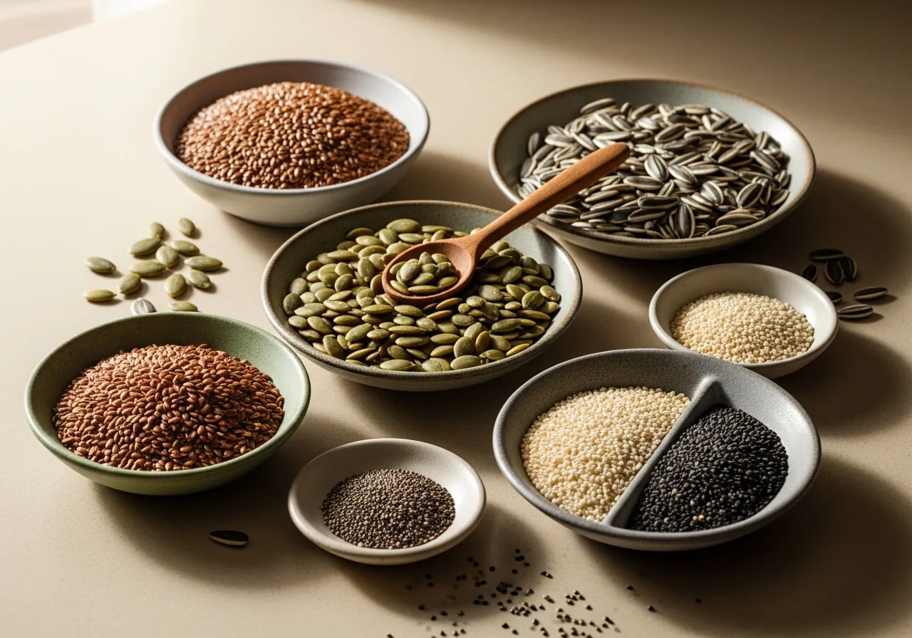 Foods High in Magnesium: Pumpkin Seeds, Flaxseed, Sesame Seeds, Chia Seeds, Sunflower Seeds