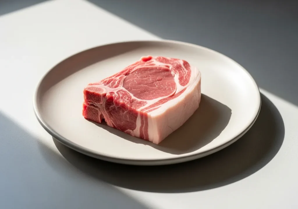 Raw lean lamb loin