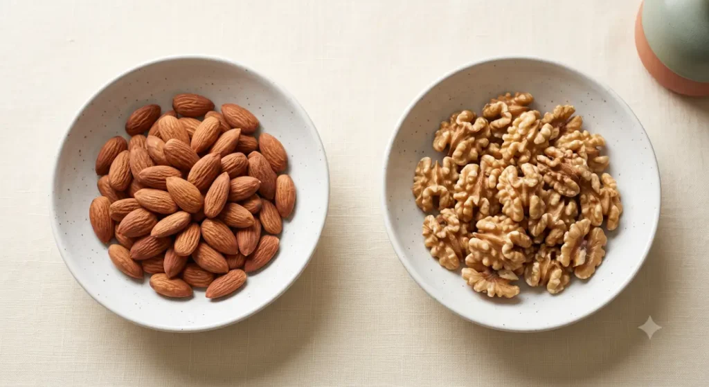 Oats and barley side by side, photographed for nutritional comparison