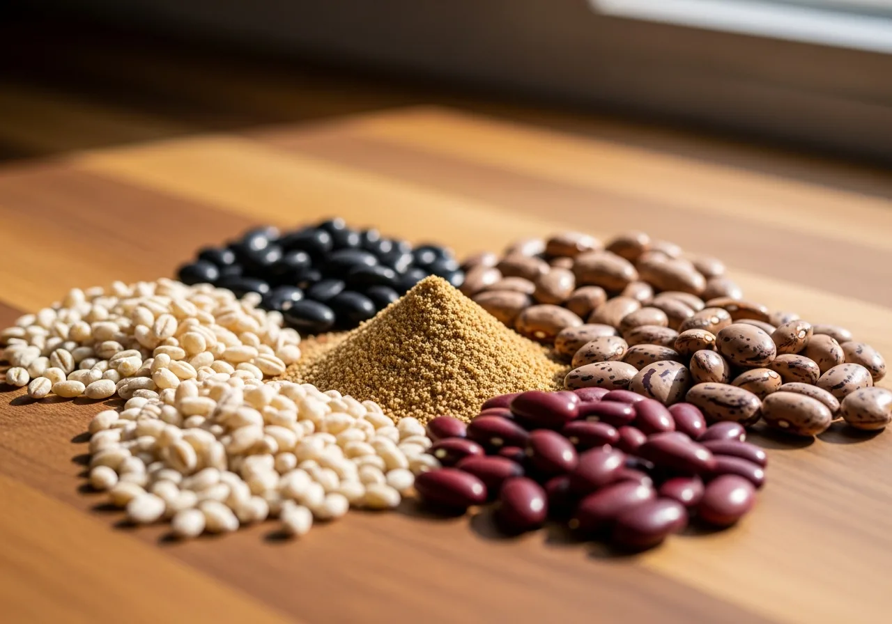 Foods High in Dietary Fibre: Flaxseed, Barley, Pinto Beans, Black Beans, Kidney Beans