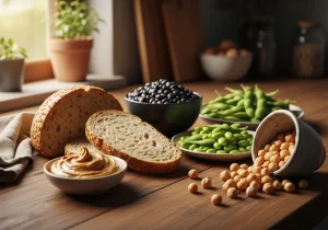 Foods High in Lectins: Peanut Butter, wholemeal bread, Black Beans, Edamame, Chickpeas