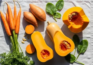 Foods High in Vitamin A: Carrot, Sweet Potato, Butternut Squash, Spinach, Pumpkin